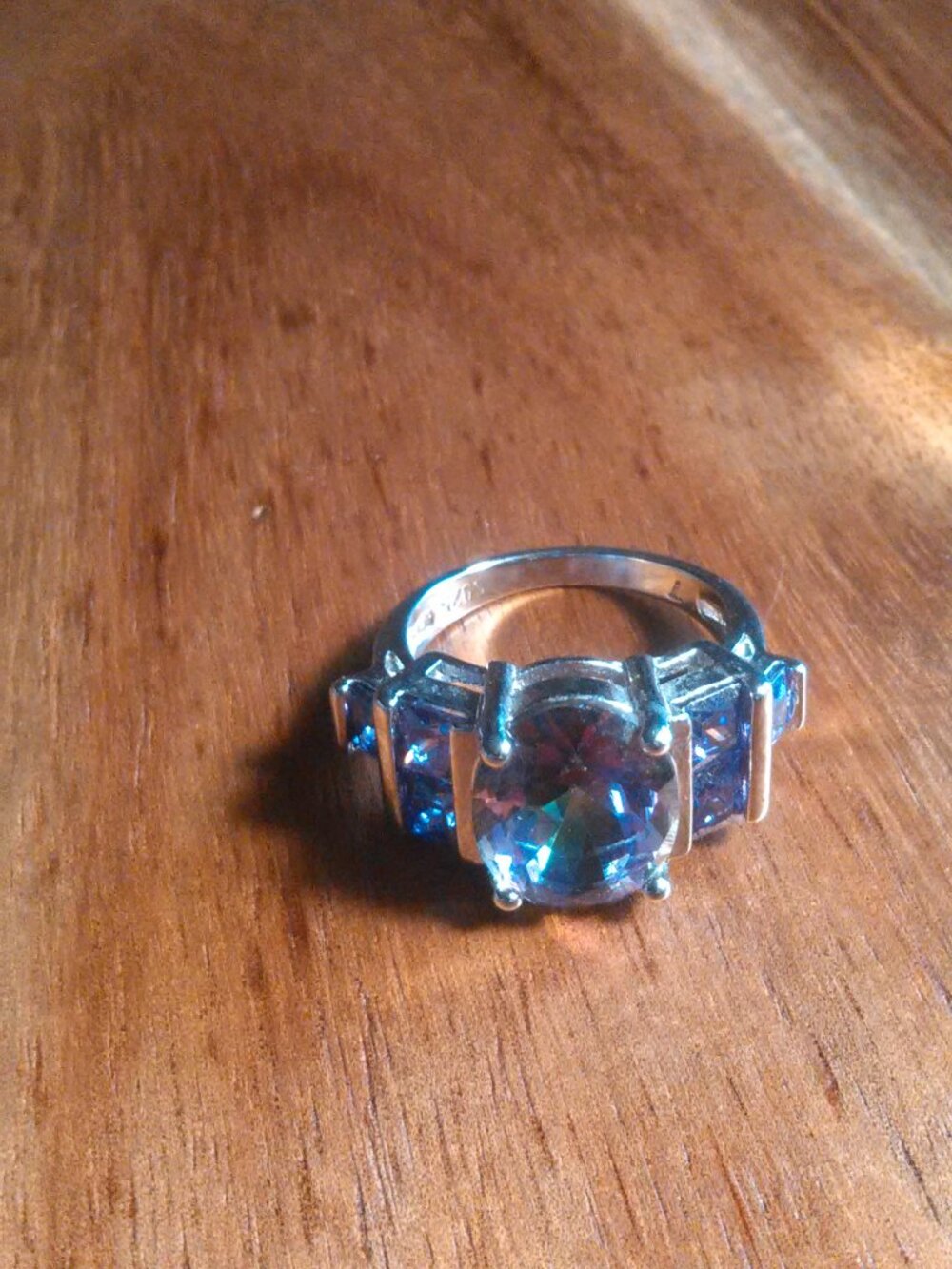Simulated Mystic Topaz and Purple Crystal Ring (Size 7) - Picture 5 of 16